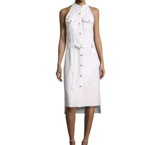 Foundrae Sleeveless Size 6 Off White Cream Studded Midi Dress